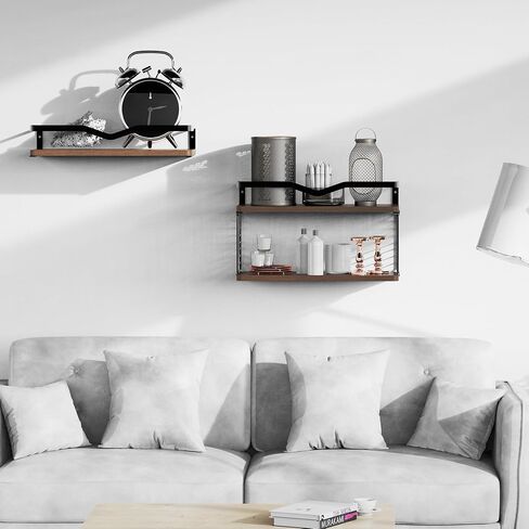 Floating Shelves Wall Mounted, Home Wall Storage Sets，Wood Bathroom Shelves with Extra Storage Shelf, Rustic Wall Shelves for Bathroom, Bedroom, in Saudi Arabia