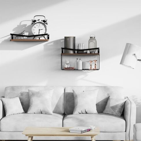 Floating Shelves Wall Mounted, Home Wall Storage Sets，Wood Bathroom Shelves with Extra Storage Shelf, Rustic Wall Shelves for Bathroom, Bedroom, in Saudi Arabia