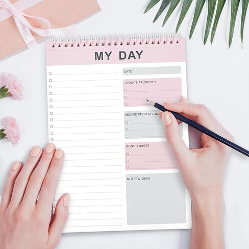To Do List Notebook for work, 52 Sheets Tear-Off Planning Note Pad 7.5"×10.2", Office Planner, Daily Checklist Notebook, Desk Organization, Office Productivity （Pink) in Saudi Arabia