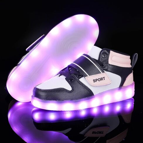 أحذية أطفال مضيئة بإضاءة LED وشحن USB وامضة أحذية رياضية عالية الجودة للأولاد والبنات للمهرجانات والهالوين وحفلات رأس السنة الجديدة in Saudi Arabia