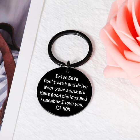 Valentines Gifts for Son Daughter Drive Safe Keychain Inspirational Gifts for Men Women Christmas Stocking Stuffers for Teen Boys Girls Teenager New Driver Keychain Birthday Gifts from Mom Dad in Kuwait