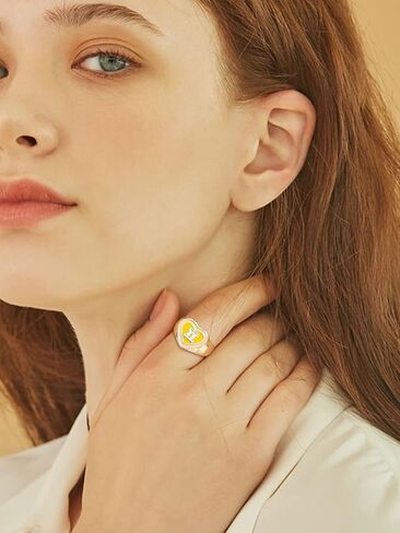 Dcfywl731 Gold Zodiac Ring Heart 12 Constellation Birthday Statement Ring Valentines Day Gifts for Teen Girls in Saudi Arabia
