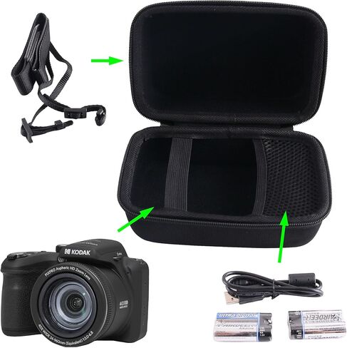 WERJIA Hard Carrying Case for KODAK PIXPRO AZ401/AZ405/AZ425/AZ255 Digital Camera,Fits USB Cable and Extra Batteries (grey) in Kuwait