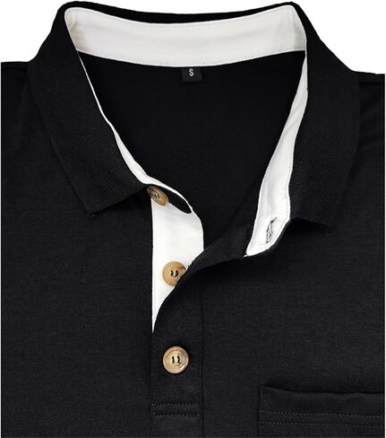 Mens Short Sleeve Polo Shirts Casual Moisture Wicking Golf Polo Shirts with Pocket in Saudi Arabia