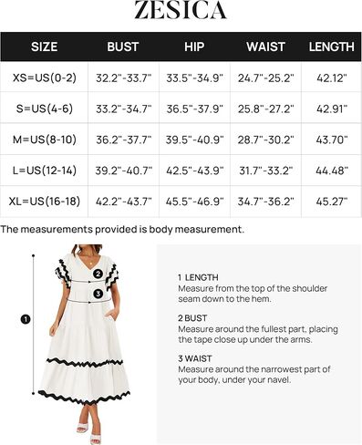 ZESICA Womens 2024 Summer Casual Midi Dresses V Neck Flutter Short Sleeve Ruffle Tiered A Line Flowy Beach Long Dress in Saudi Arabia