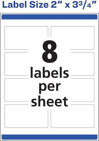 Avery Durable Waterproof Oil-Resistant Film Labels with Sure Feed Technology, 2" x 3.75", Laser/Pigment-Inkjet, 80 Labels (64504) in Saudi Arabia