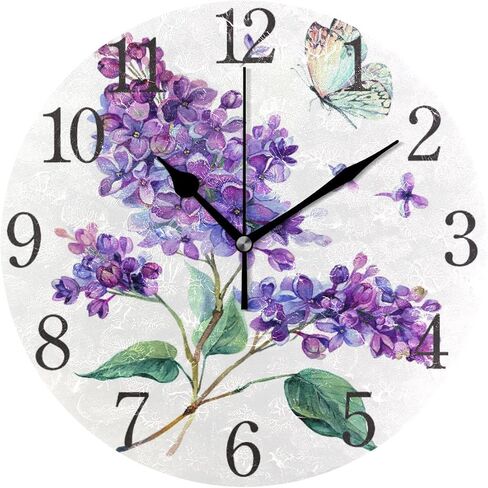 senya Wall Clock Silent 9.5 Inch Battery Operated Non Ticking Round Decorative Acrylic Quiet Clocks for Bedroom Office School Home (Flying Dragonfly) in Saudi Arabia