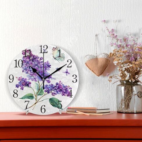 senya Wall Clock Silent 9.5 Inch Battery Operated Non Ticking Round Decorative Acrylic Quiet Clocks for Bedroom Office School Home (Flying Dragonfly) in Saudi Arabia