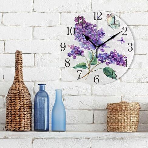 senya Wall Clock Silent 9.5 Inch Battery Operated Non Ticking Round Decorative Acrylic Quiet Clocks for Bedroom Office School Home (Flying Dragonfly) in Saudi Arabia