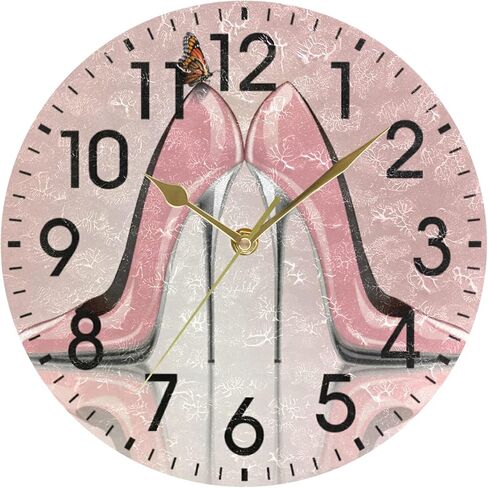 ALAZA ديكور المنزل برج ايفل شارع باريس مع مظلة حمراء 9.5 بوصة ساعة حائط أكريليك مستديرة غير موقوتة ساعة صامتة الفن لغرفة المعيشة غرفة نوم المطبخ in Kuwait