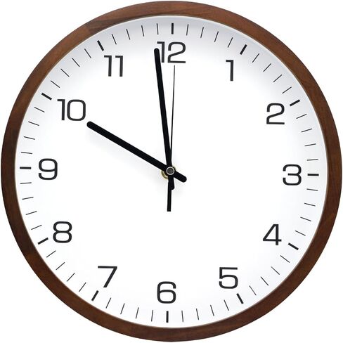 Wooden Wall Clock 12 Inch Silent Non Ticking Wall Clocks Battery Operated Wood Analog Retro Round Clock Decorative for Kitchen,Home,Living Room,Classroom, Log Green in Saudi Arabia