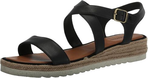 Lucky Brand Women's TRIANNA Wedge Sandal, Black, 8 in Saudi Arabia