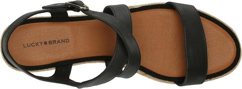 Lucky Brand Women's TRIANNA Wedge Sandal, Black, 8 in Saudi Arabia