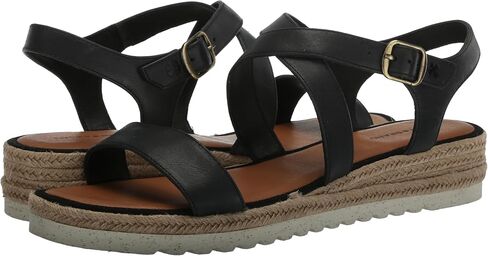 Lucky Brand Women's TRIANNA Wedge Sandal, Black, 8 in Saudi Arabia