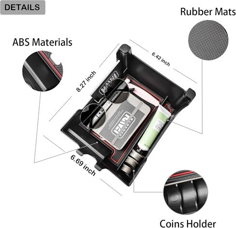 Center Console Organizer Compatible with Ford Edge 2021 2022 2023 2024 Accessories 2024 Edge SE/SEL/ST-Line/Titanium/ST Middle Console Organizer Insert Tray Armrest Storage Box, Black in Saudi Arabia