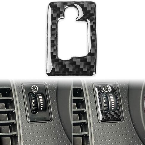 Real Carbon Fiber Car Air Vent Wind Outlet Adjustment Frame Cover Trim Interior Trim Sticker Cover Compatible with Toyota Tacoma 2005-2015 Accessories Black, Center Light Control Panel in Kuwait