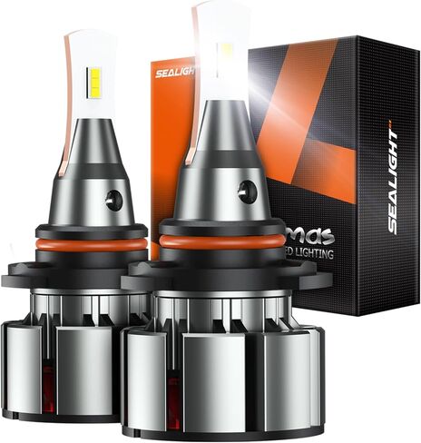 مجموعة مصابيح الإضاءة SEALIGHT 9005/HB3 9006/HB4، 48000LM فائقة السطوع 9005 Hi 9006 Lo Beam Light Bulb للرياضات الرياضية أو الضباب، 6000K مصابيح Hb3 Hb4 بيضاء مع مروحة تبريد IP68، Plug-N-Play، حزمة من 4 in Kuwait