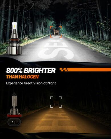 مجموعة مصابيح الإضاءة SEALIGHT 9005/HB3 9006/HB4، 48000LM فائقة السطوع 9005 Hi 9006 Lo Beam Light Bulb للرياضات الرياضية أو الضباب، 6000K مصابيح Hb3 Hb4 بيضاء مع مروحة تبريد IP68، Plug-N-Play، حزمة من 4 in Kuwait