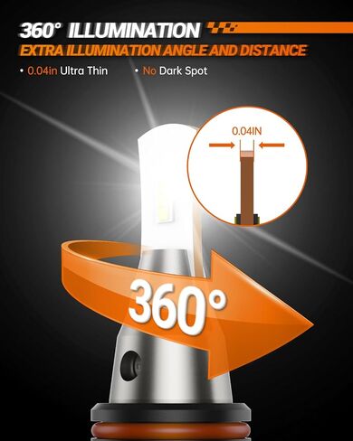 SEALIGHT 9005/HB3 9006/HB4 light Bulbs Combo, 48000LM Super Bright 9005 Hi 9006 Lo Beam Light Bulb for Powersport or Fog, 6000K White Hb3 Hb4 Bulbs with Cooling Fan IP68, Plug-N-Play, Pack of 4 in Saudi Arabia