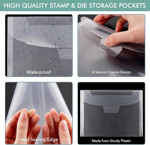 20 PCS Stamp and Die Storage Bag and Rubber Magnetic Sheets die Storage Set for Storage Die Cutting DIY Scrapbooking Cutting Dies Stencil Embossing Crafts Paper Card Craft Organizer Holder in Saudi Arabia