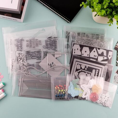 20 PCS Stamp and Die Storage Bag and Rubber Magnetic Sheets die Storage Set for Storage Die Cutting DIY Scrapbooking Cutting Dies Stencil Embossing Crafts Paper Card Craft Organizer Holder in Saudi Arabia