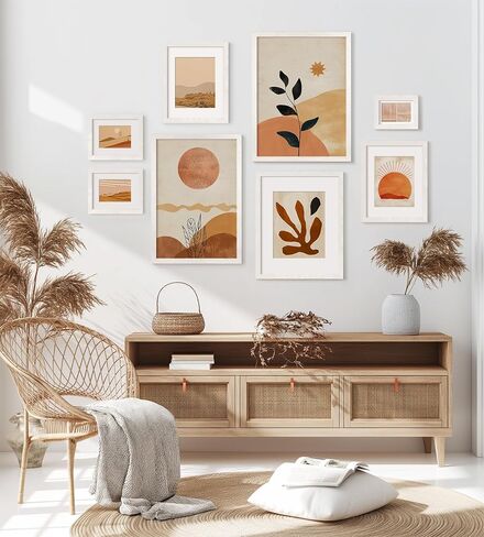 16x24 Frame Set of 3, Natural Wood Grain 16x24 Poster Frame, Gallery Wall Frames 16x24 Picture Frame for Wall Mounting (3 Pack,Natural) in Saudi Arabia