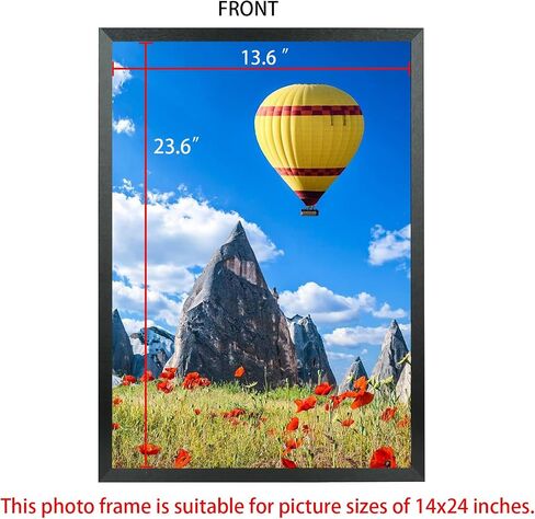 14x24 Picture Frame Solid Wood 14x24 Poster Frame for Wall 14x24 Photo Frames Family Black (T22B1424) in Saudi Arabia