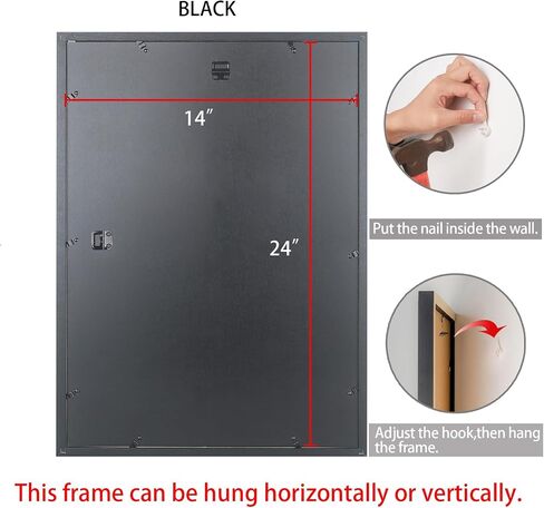 14x24 Picture Frame Solid Wood 14x24 Poster Frame for Wall 14x24 Photo Frames Family Black (T22B1424) in Saudi Arabia