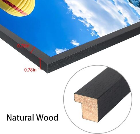 14x24 Picture Frame Solid Wood 14x24 Poster Frame for Wall 14x24 Photo Frames Family Black (T22B1424) in Saudi Arabia