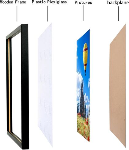 14x24 Picture Frame Solid Wood 14x24 Poster Frame for Wall 14x24 Photo Frames Family Black (T22B1424) in Saudi Arabia