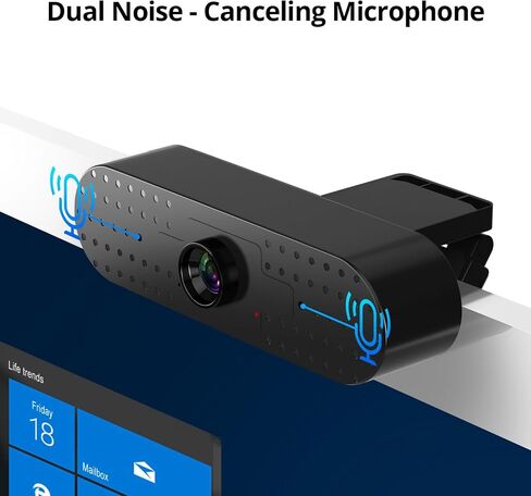 كاميرا كمبيوتر GVM Webcam 1080P، كاميرا ويب عالية الدقة بالكامل مع ميكروفونات مانعة للضوضاء، كاميرا ويب فيديو احترافية لتسجيل البث بزاوية 90 درجة، كاميرا كمبيوتر USB لمكالمات الفيديو/المؤتمرات/التكبير/التصغير/الفصول عبر الإنترنت in Saudi Arabia