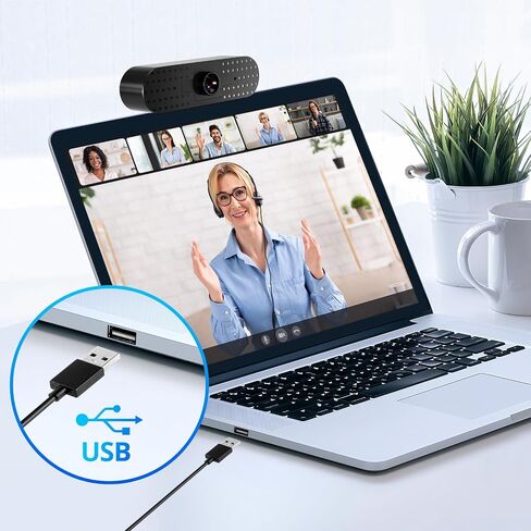 كاميرا كمبيوتر GVM Webcam 1080P، كاميرا ويب عالية الدقة بالكامل مع ميكروفونات مانعة للضوضاء، كاميرا ويب فيديو احترافية لتسجيل البث بزاوية 90 درجة، كاميرا كمبيوتر USB لمكالمات الفيديو/المؤتمرات/التكبير/التصغير/الفصول عبر الإنترنت in Saudi Arabia