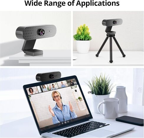 كاميرا كمبيوتر GVM Webcam 1080P، كاميرا ويب عالية الدقة بالكامل مع ميكروفونات مانعة للضوضاء، كاميرا ويب فيديو احترافية لتسجيل البث بزاوية 90 درجة، كاميرا كمبيوتر USB لمكالمات الفيديو/المؤتمرات/التكبير/التصغير/الفصول عبر الإنترنت in Saudi Arabia