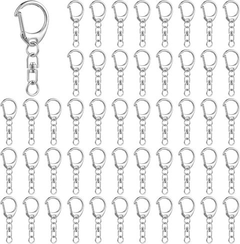 Lobster Claw Clasps, 50Pcs Swivel Snap Hooks, Keychain Clip, Key Chain Rings Keychain Lanyard Clasp for Lanyard Key Rings Crafting and DIY Crafts Key Chain in Saudi Arabia