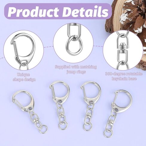 Lobster Claw Clasps, 50Pcs Swivel Snap Hooks, Keychain Clip, Key Chain Rings Keychain Lanyard Clasp for Lanyard Key Rings Crafting and DIY Crafts Key Chain in Saudi Arabia