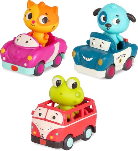 B. toys- Mini Riders- Cars & Animal Characters – Smart Car, Police Car, Van – Toy Cars for Toddlers, Kids – Lights & Sounds – 12 Months + in Kuwait