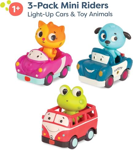 B. toys- Mini Riders- Cars & Animal Characters – Smart Car, Police Car, Van – Toy Cars for Toddlers, Kids – Lights & Sounds – 12 Months + in Kuwait