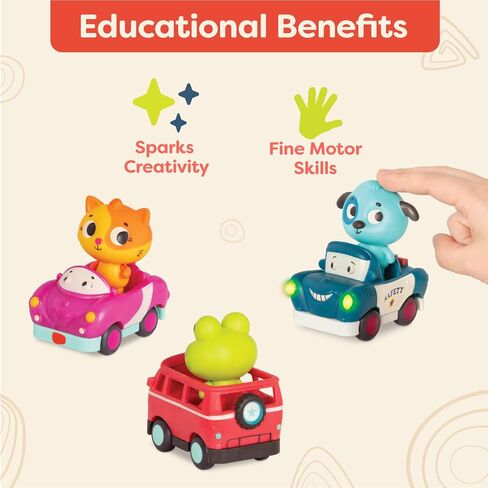 B. toys- Mini Riders- Cars & Animal Characters – Smart Car, Police Car, Van – Toy Cars for Toddlers, Kids – Lights & Sounds – 12 Months + in Kuwait