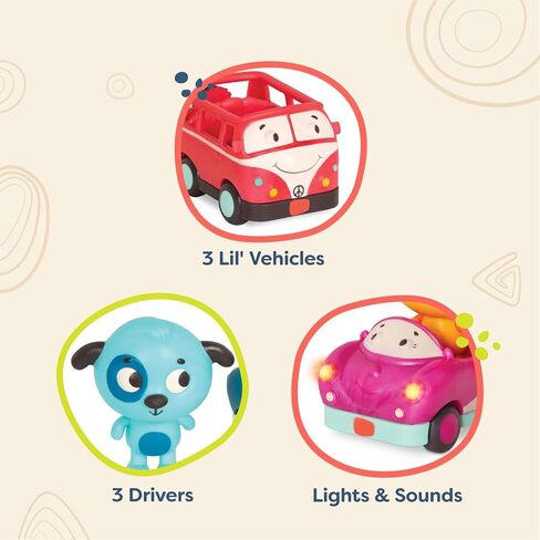 B. toys- Mini Riders- Cars & Animal Characters – Smart Car, Police Car, Van – Toy Cars for Toddlers, Kids – Lights & Sounds – 12 Months + in Kuwait