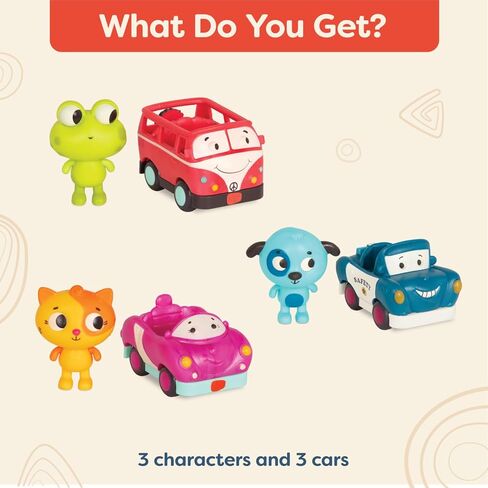 B. toys- Mini Riders- Cars & Animal Characters – Smart Car, Police Car, Van – Toy Cars for Toddlers, Kids – Lights & Sounds – 12 Months + in Kuwait