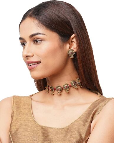 Binnis wardrobe Dual toned hand made textured choker Jewellery set in Saudi Arabia