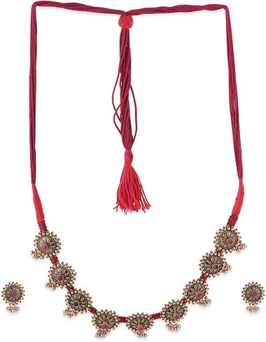 Binnis wardrobe Dual toned hand made textured choker Jewellery set in Saudi Arabia
