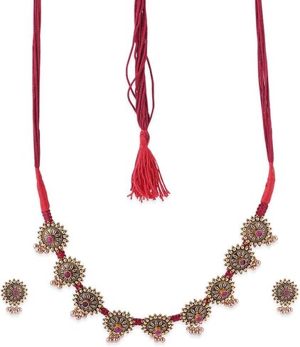 Binnis wardrobe Dual toned hand made textured choker Jewellery set in Saudi Arabia