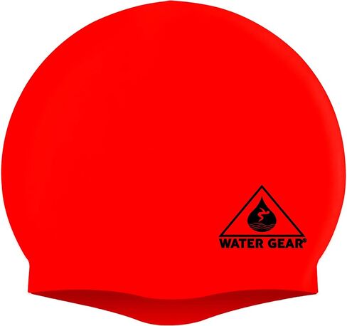Water Gear Silicone Adult Swim Cap - Flexible Unisex Waterproof - Great for Short and Long Hair - Improve Your Performance - Women Men and Teens -Triathlon Swimmers and Athletes in Saudi Arabia