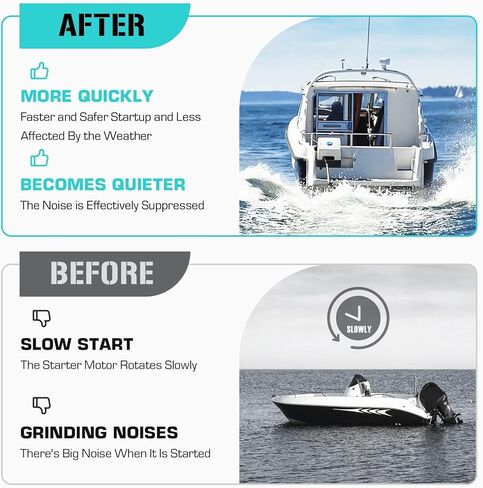 Youxmoto Starter Fit for Mercury Fit for Mariner Outboard Fit for Marine 50 60 70 75 80 90 Hp 1973-1999، 50ELPTO 60ELPTO 75ELHPTO 80EL، 50-57485، 50-60315، 50-65436، 50-66015، 50-88119 in Kuwait