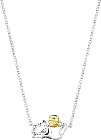 Amazon Essentials Disney Two-Tone Fine Silver Plated Winnie The Pooh Honey Pot Pendant Necklace in Saudi Arabia