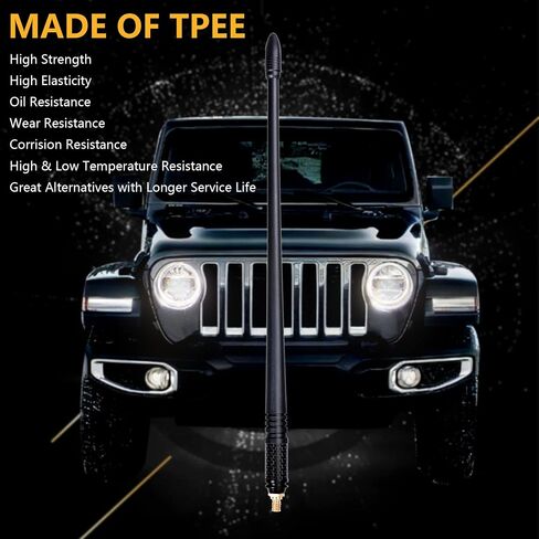 هوائي 13 بوصة متوافق مع ملحقات خارجية لباب 1997-2006 Jeep Wrangler TJ 2 نحاس مع هوائي بديل للاستقبال TPEE FM/AM in Kuwait