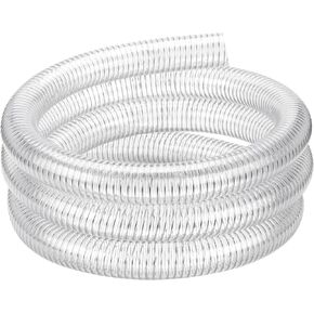 Suction Hose 3/4"ID x 25ft Reinforced Tubing PVC Clear Wire Vinyl Tubing,Heavy Duty Spiral Steel Flexible Hose,Dust Collection Boat Marine Pump, Drain