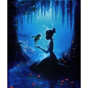 SXSJEIOU Diamond Painting Kits - 5D Tiana Princess Diamond Art for Adults Full Drill Round Crystal Pictures Home Wall Art (12" X 16")