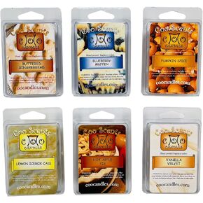 6 Pack Soy Blend Wickless Candle Wax Bar Melts - Bakery Pack. Hot Apple Pie, Buttered Gingerbread, Pumpkin Spice, Vanilla Velvet, Blueberry Muffin and Lemon Ice Box Cake